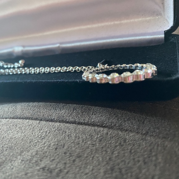 Open Circle 22"Necklace with Cubic Zirconia w/Box - Picture 3 of 9